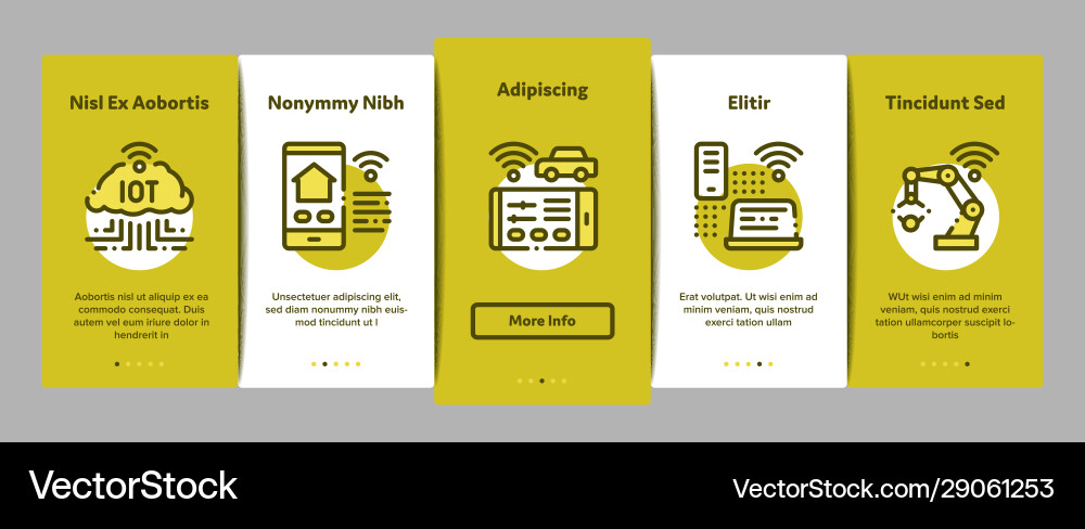 Internet of things onboarding elements icons set Internet of things onboarding elements icons set vector image