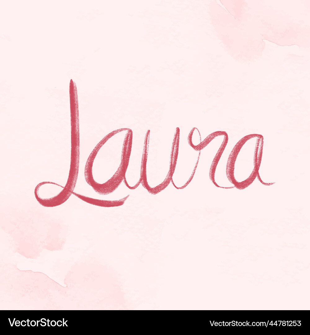 Laura pink name script font Vector Image