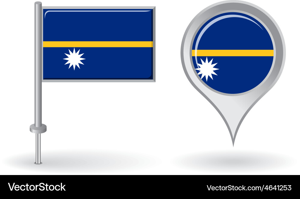 Nauru pin icon and map pointer flag vector image