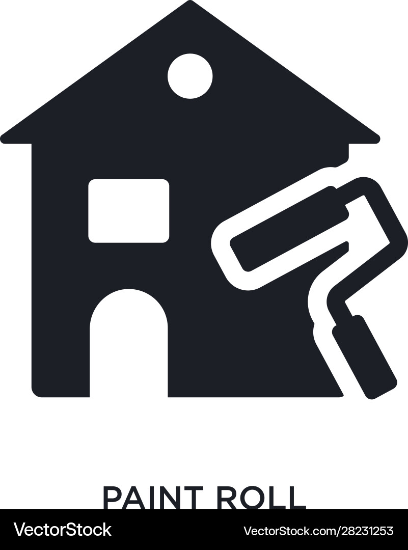 Paint roll isolated icon simple element from real Vector Image