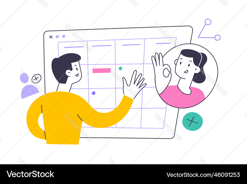 Scheduling a Week - Calendar App vector image