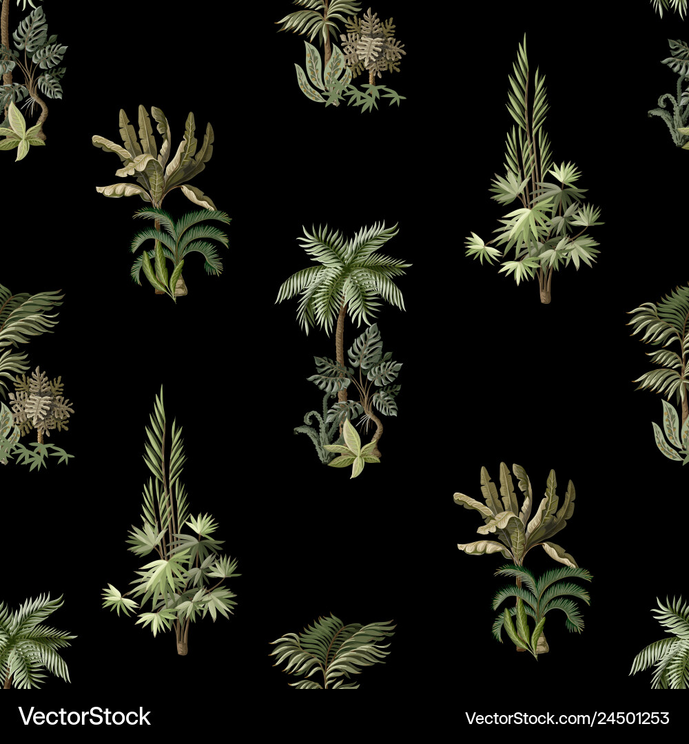 Seamless pattern with exotic trees Vector Image