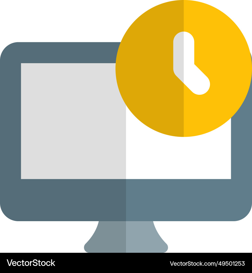 Time displayed on the computer desktop vector image