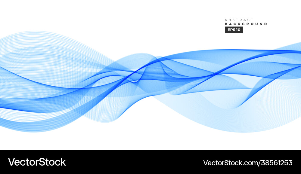Wave element with abstract blue lines Vector Image