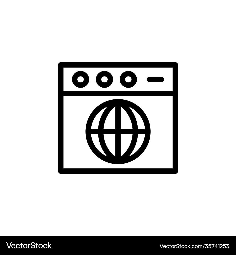 Web browser outline icon internet think Web browser outline icon internet think vector image