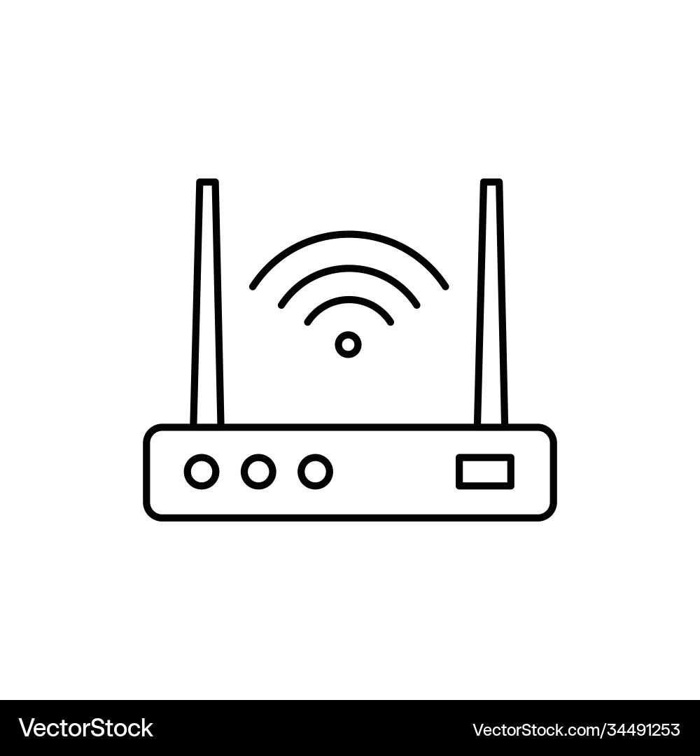Wifi router device single isolated icon with line Wifi router device single isolated icon with line vector image