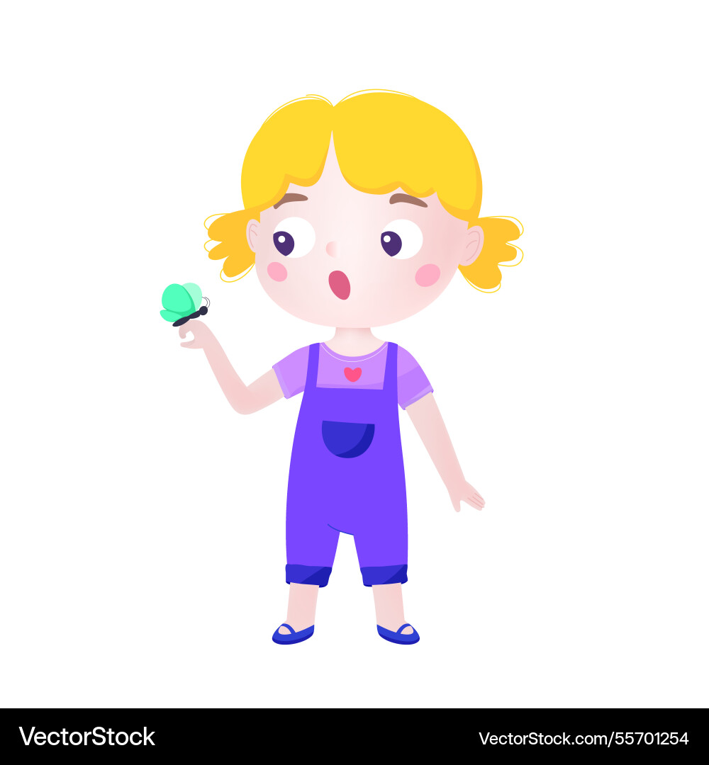 A Surprised Cute Little Girl Royalty Free Vector Image