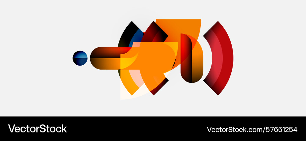 Abstract shapes overlap creating vibrant orange Vector Image