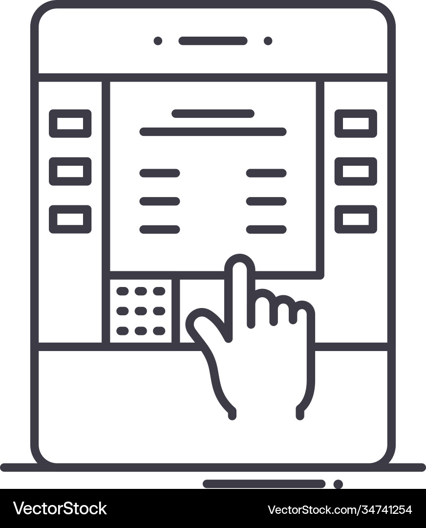 Automatic teller machine icon linear isolated Automatic teller machine icon linear isolated vector image