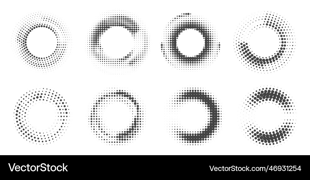 Dotted circle pattern abstract halftone round Dotted circle pattern abstract halftone round vector image