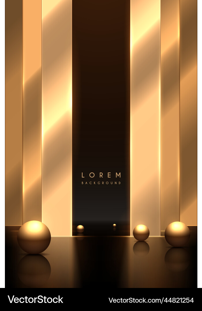Golden vertical lines with spheres Golden vertical lines with spheres Vector Image