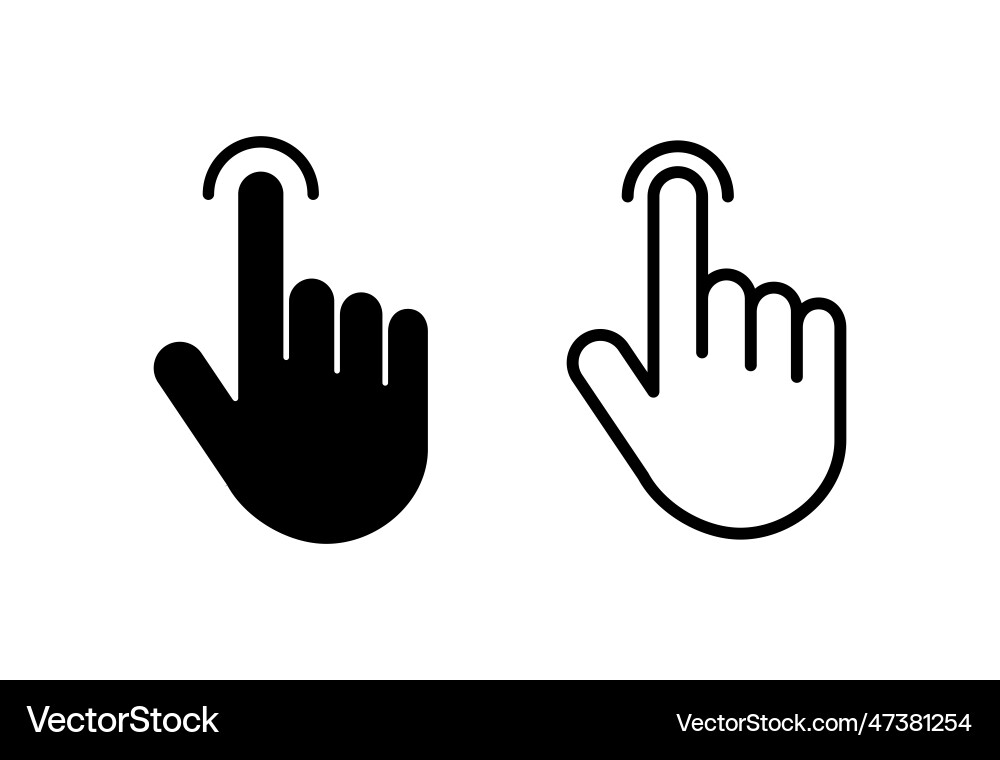 Hand cursor icon set Vector Image