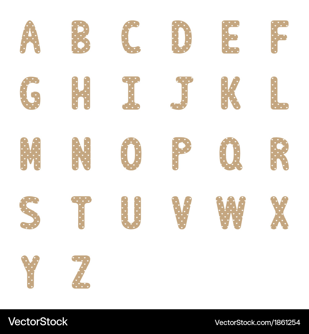 Heart pattern a to z vector image