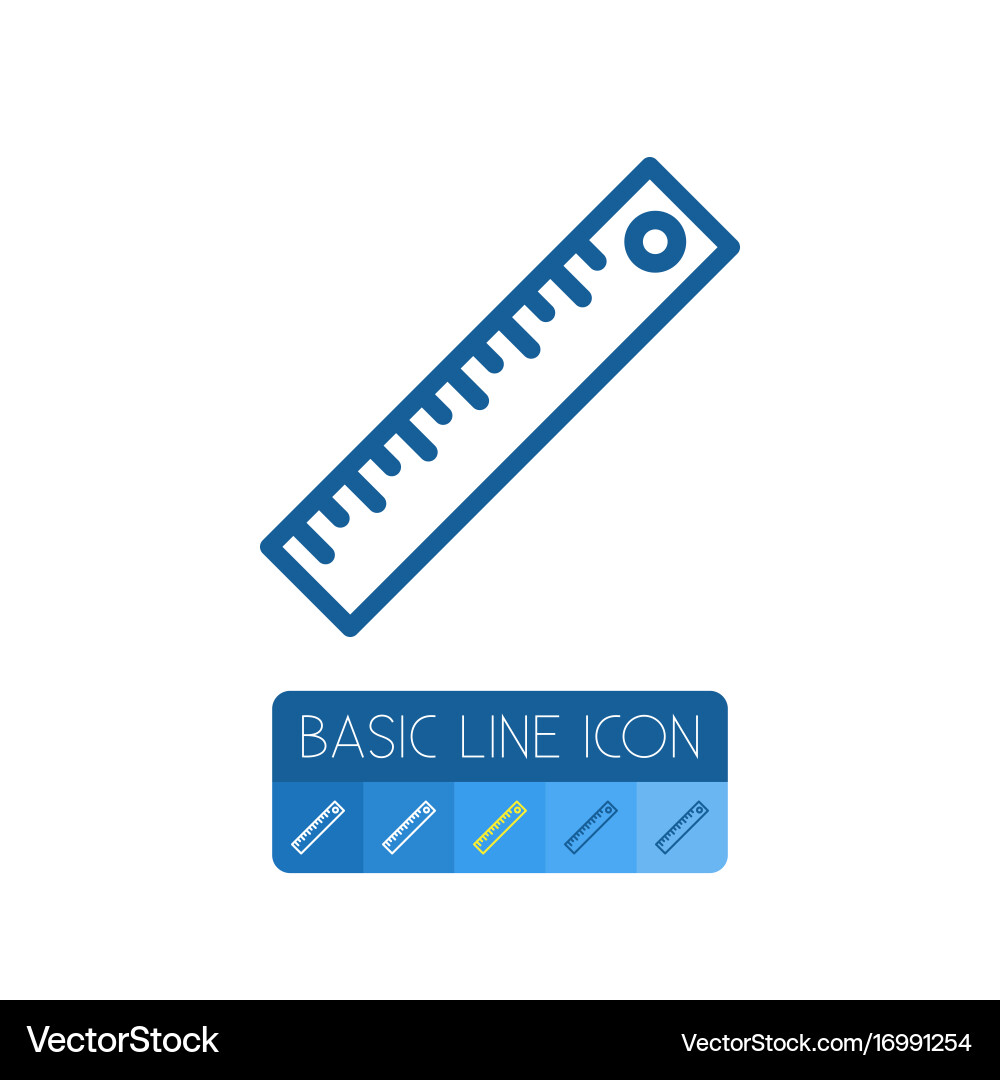 Isolated ruler outline tool element can vector image