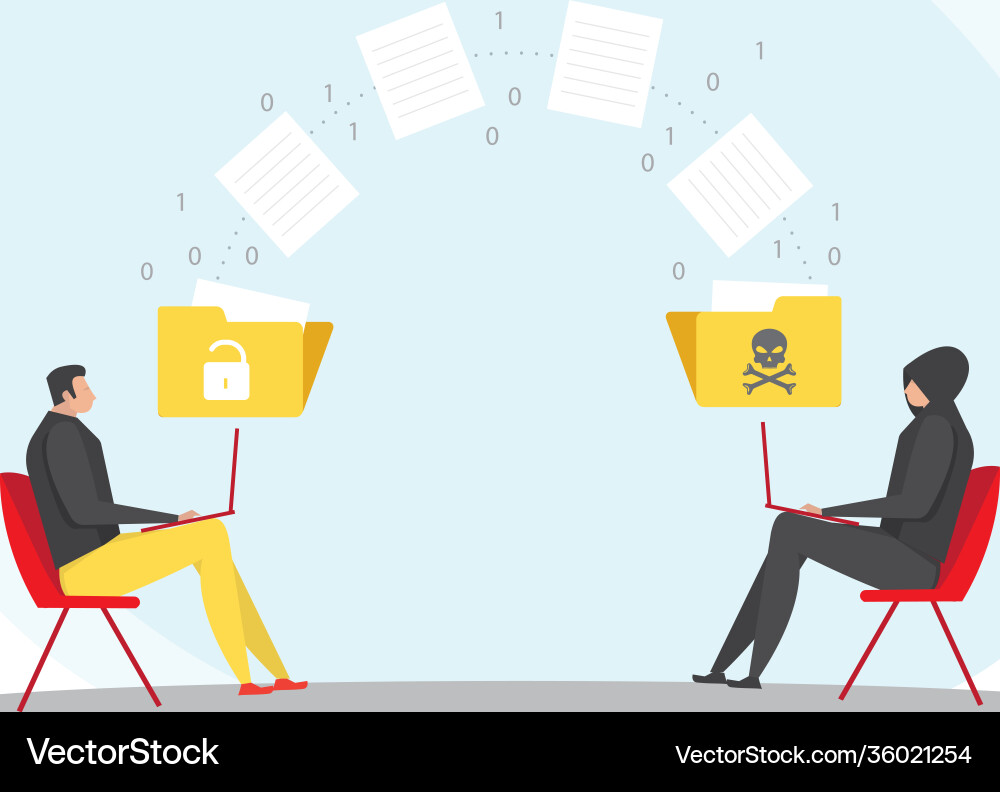 Man unlock data with hacker steal Man unlock data with hacker steal vector image
