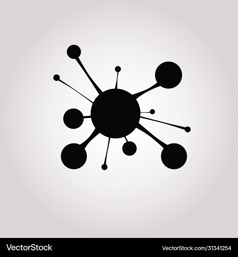 Neural network icon in simple line style isolated vector image