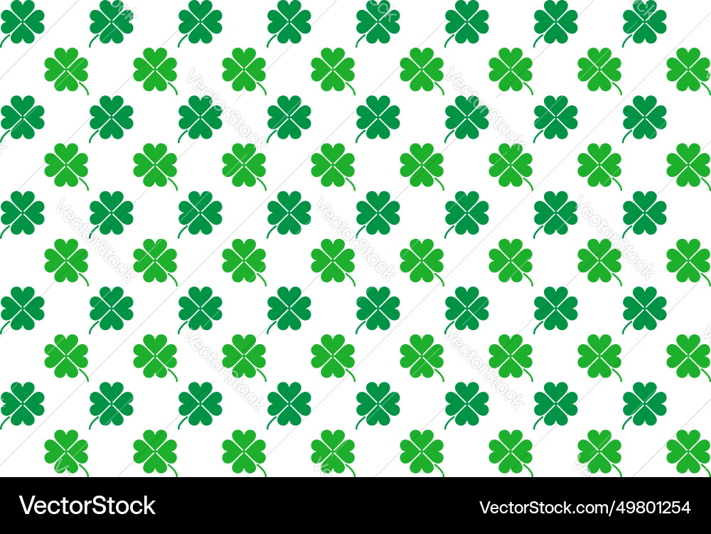 Seamless pattern of four leaf clover background vector image