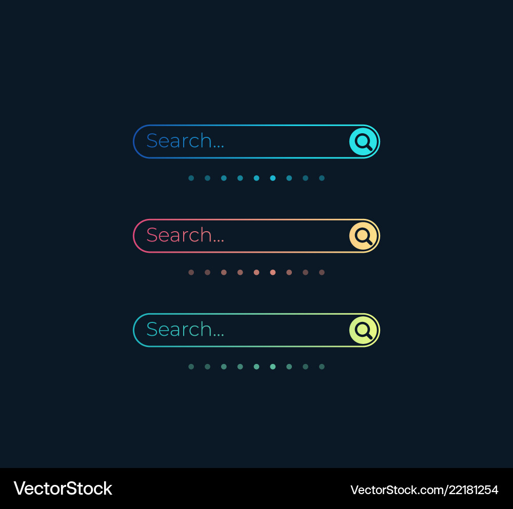 Search bars elements for ui web and apps vector image