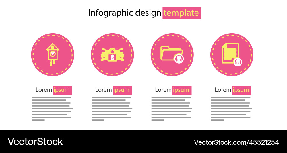 Set line folder and lock document cyber security Set line folder and lock document cyber security vector image