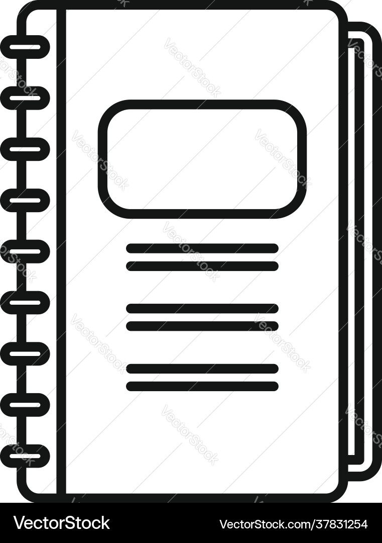 Syllabus daily notebook icon outline style Syllabus daily notebook icon outline style vector image