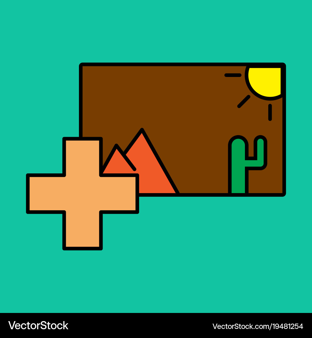 Upload image white flat icon on color background vector image