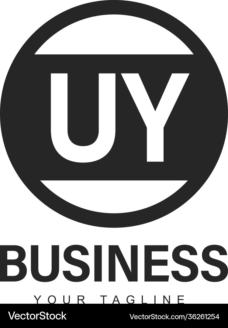 Uy initial a logo design with abstract style Vector Image
