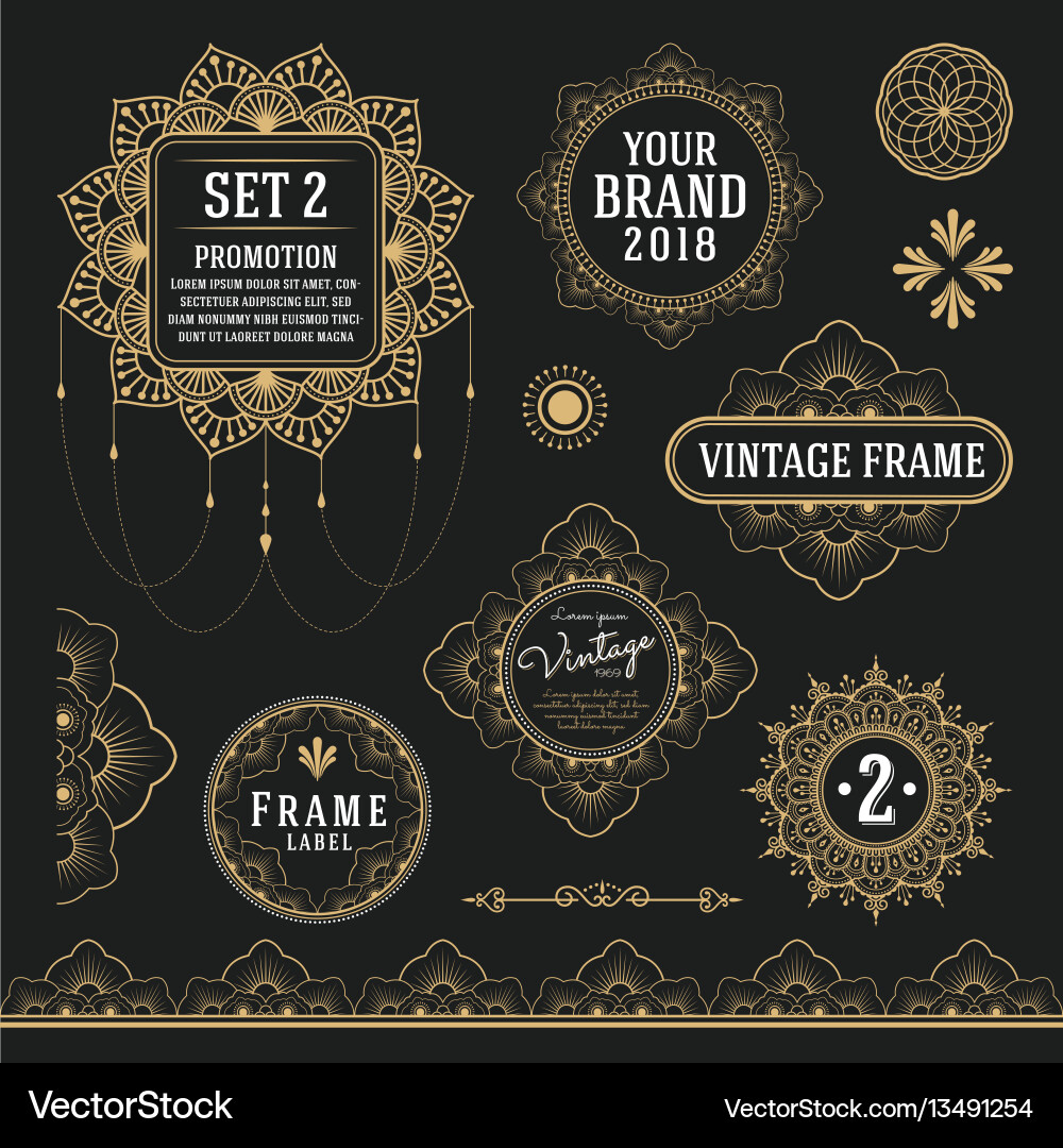 Vintage Ornamental Frame Elements vector image