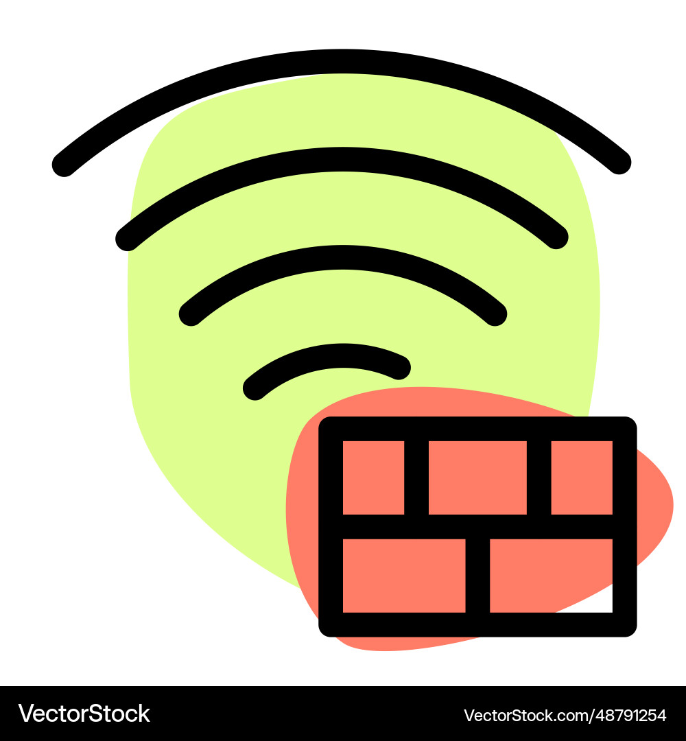Wireless firewall use to protect unauthorized Vector Image