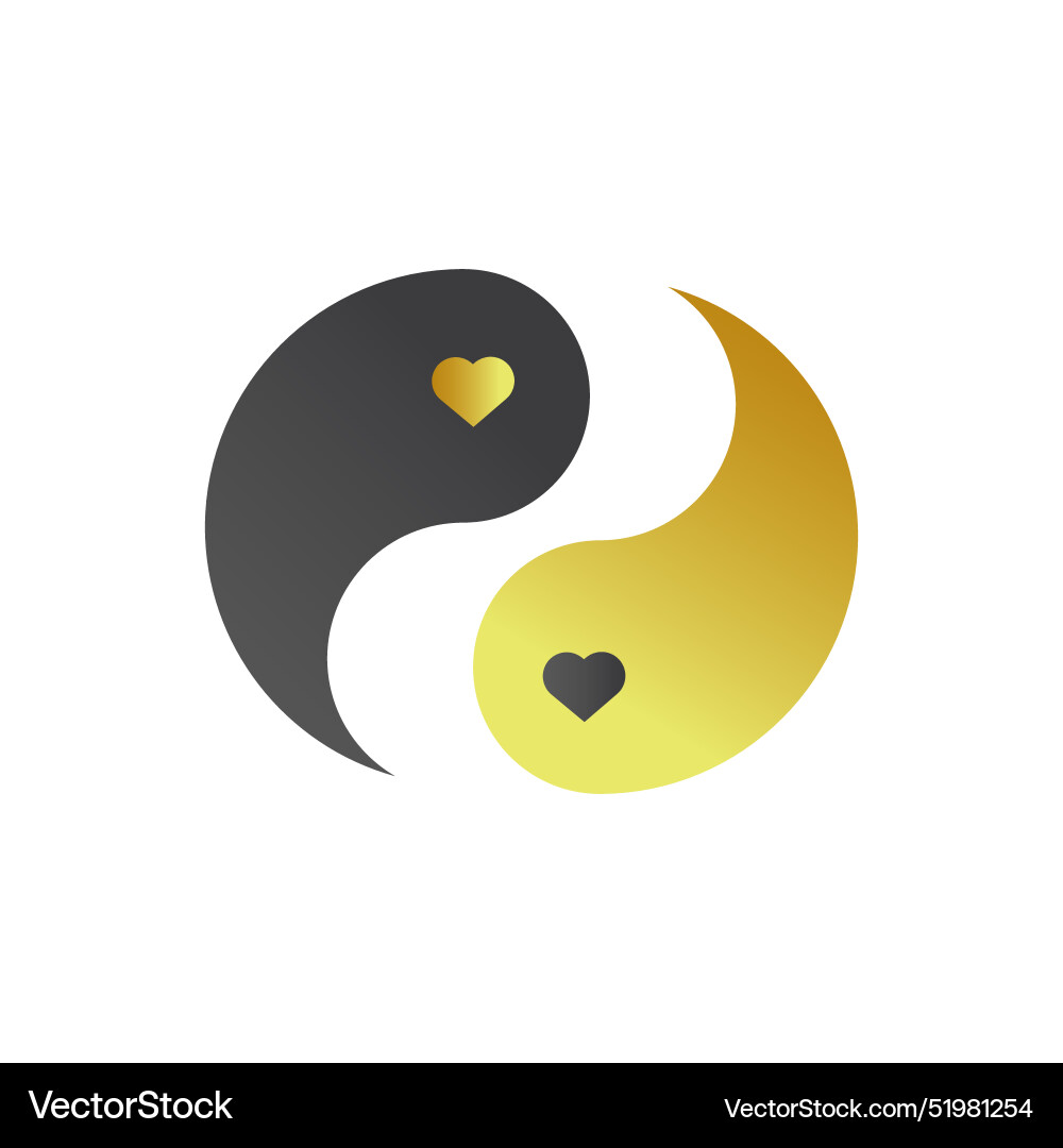 Ying yang icon in flat style with background Vector Image