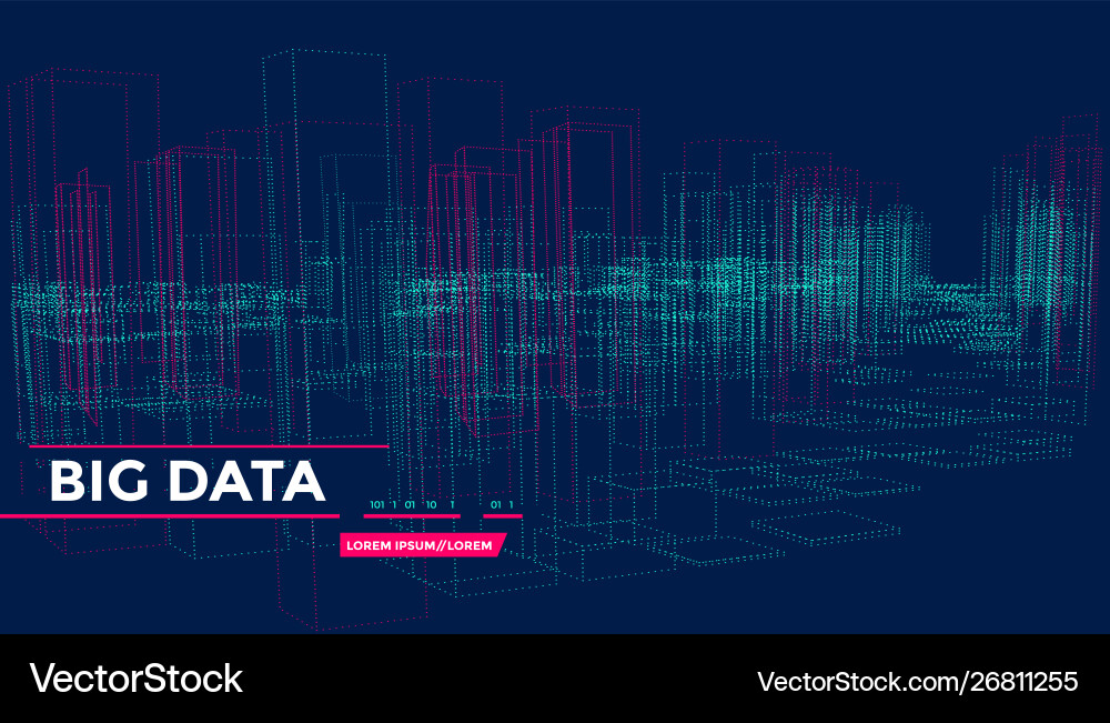 3D Data Grid Backgrounds - Abstract Point Cloud vector image