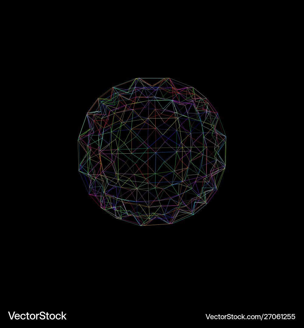 3d framework sphere from lines technology style vector image