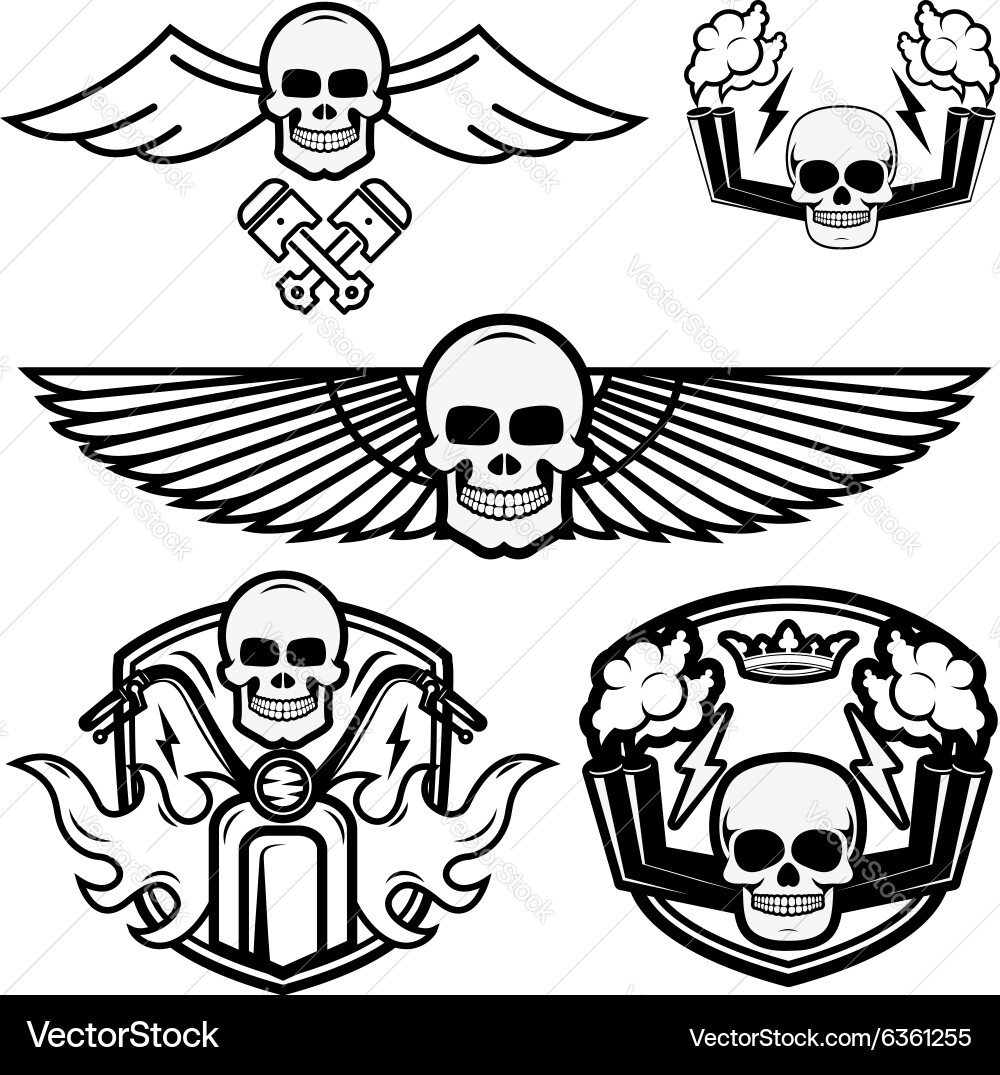 Biker logos Vector Image