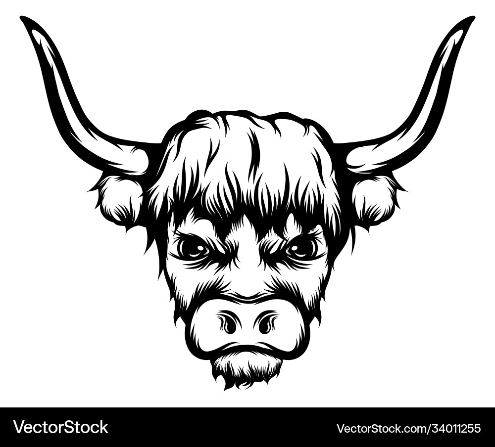 Bison mit langen Hörnern Bison mit langen Hörnern Vektorbild