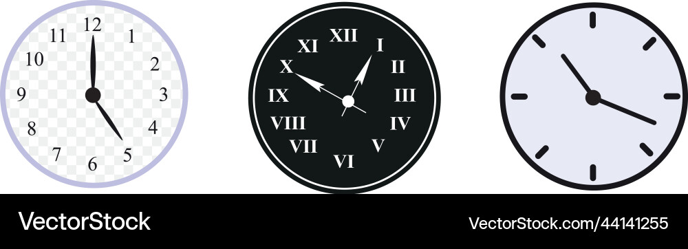 Clock icon set time icons collection line Clock icon set time icons collection line vector image
