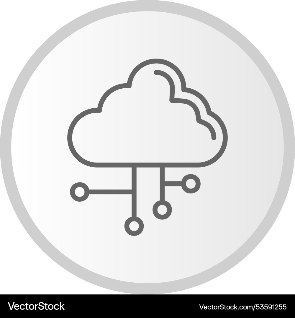 Cloud computing line circle grey icon Vector Image