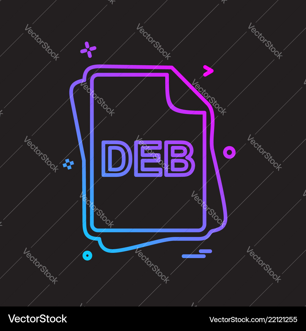 Deb file type icon design Deb file type icon design vector image