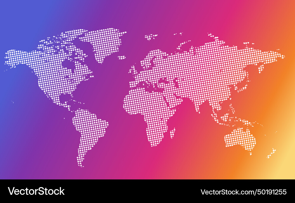 Dots map of the world in different colors Vector Image