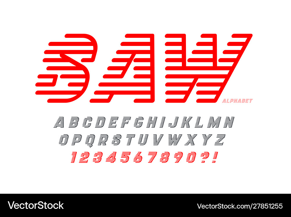 Dynamic Racing Font - Speed & Motion vector image