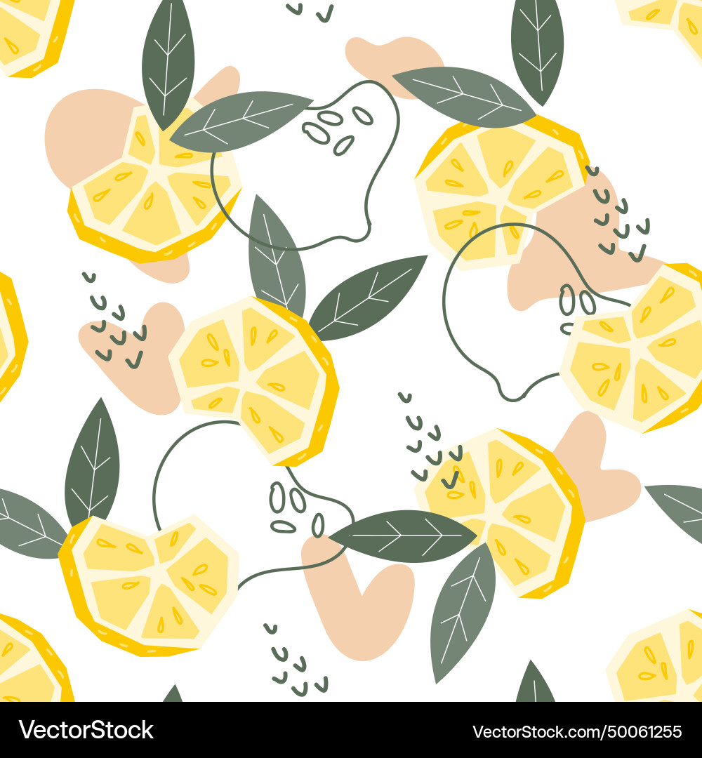 Lemon seamless pattern and endless background Lemon seamless pattern and endless background vector image