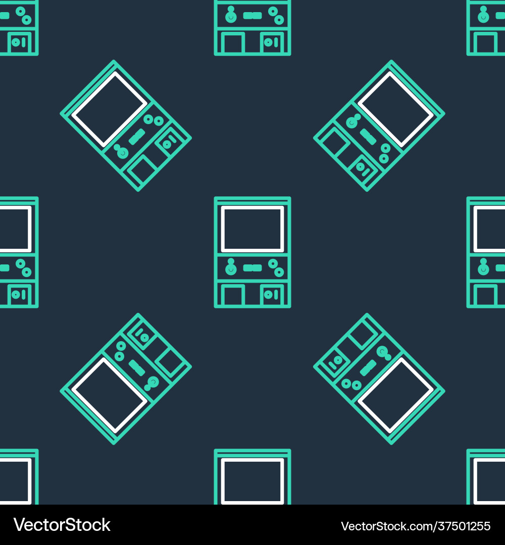 Line retro arcade game machine icon isolated Line retro arcade game machine icon isolated vector image