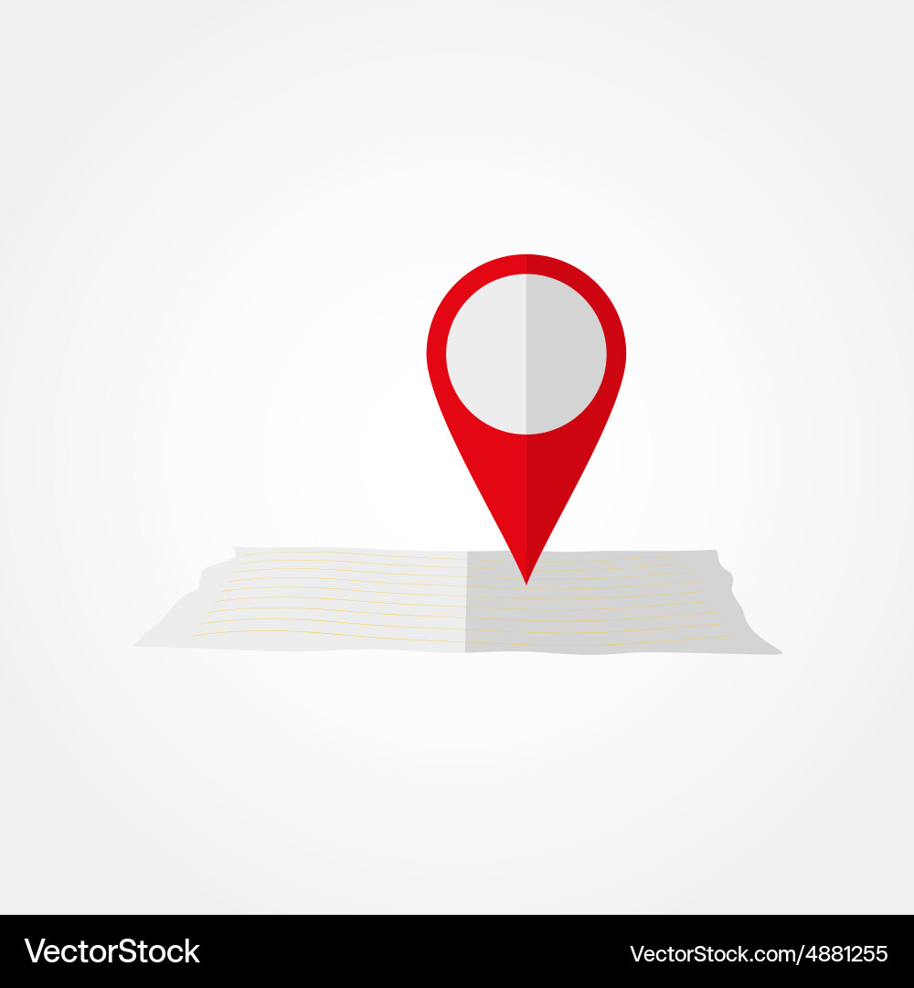 Pointer on the paper map vector image
