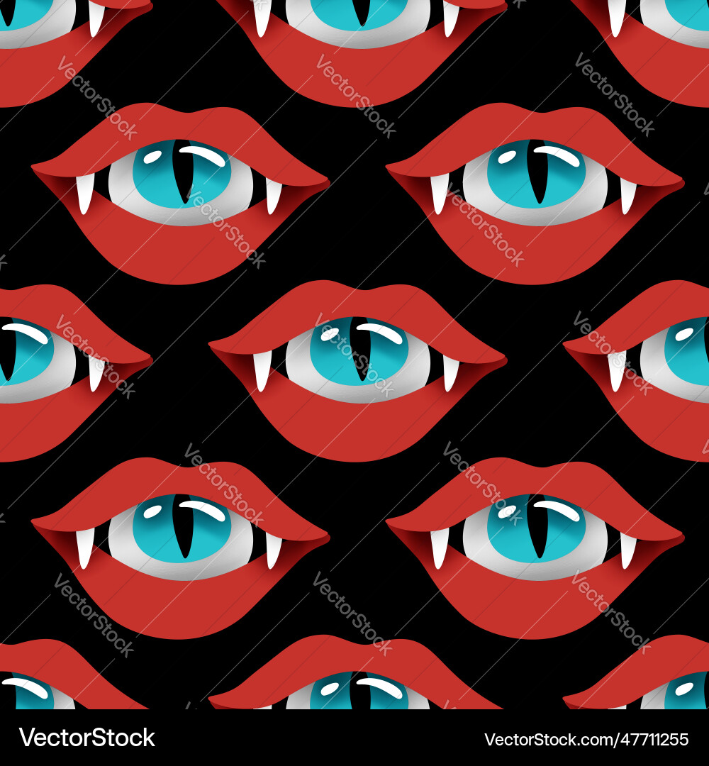 Psychedelic Vampire Pattern Vector Image