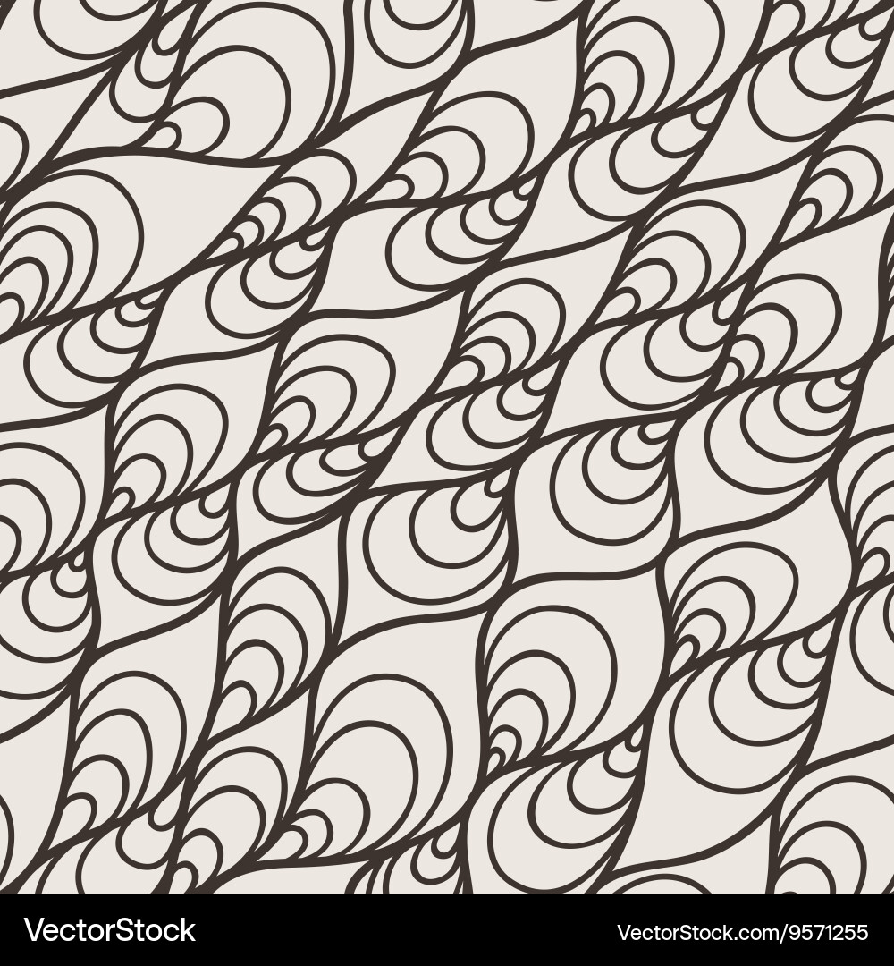 Seamless pattern of wavy lines and twisted vector image