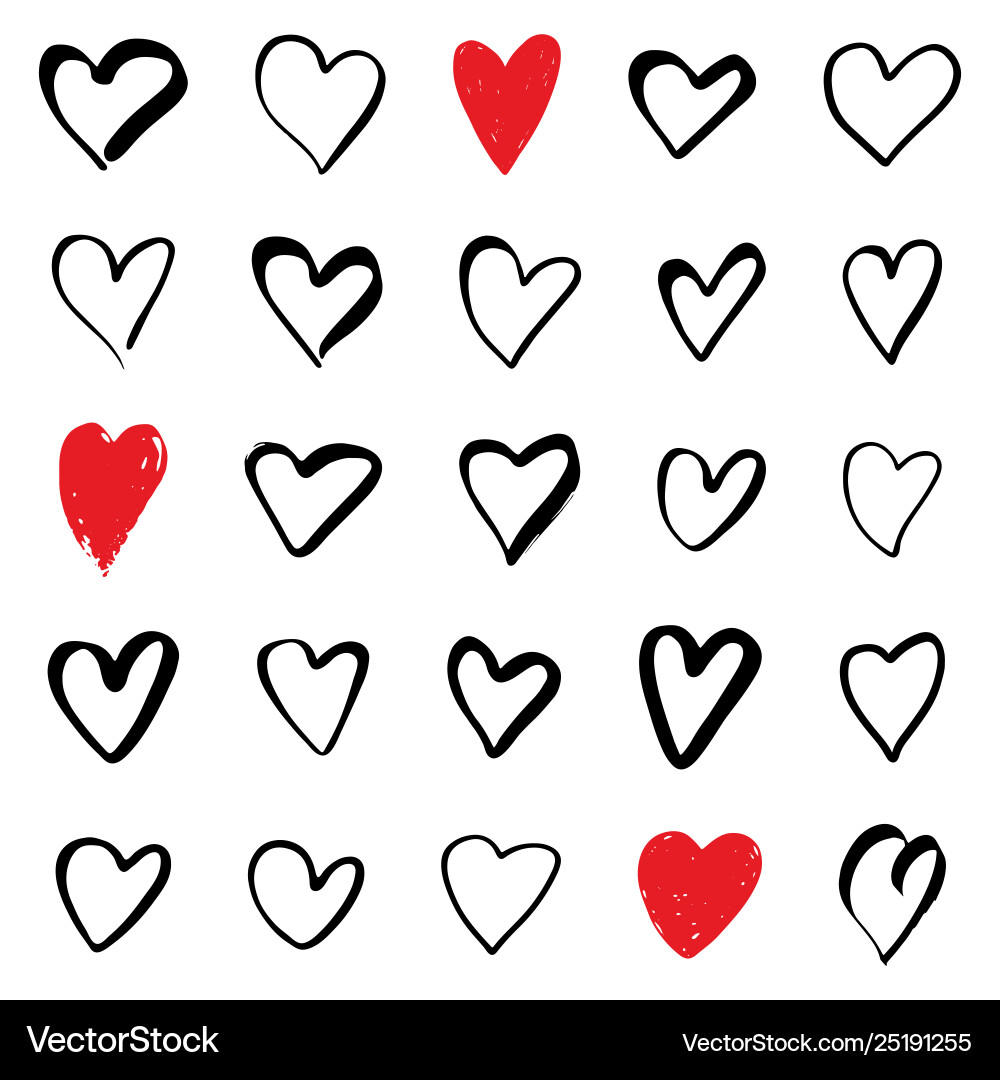 Set hearts vector image