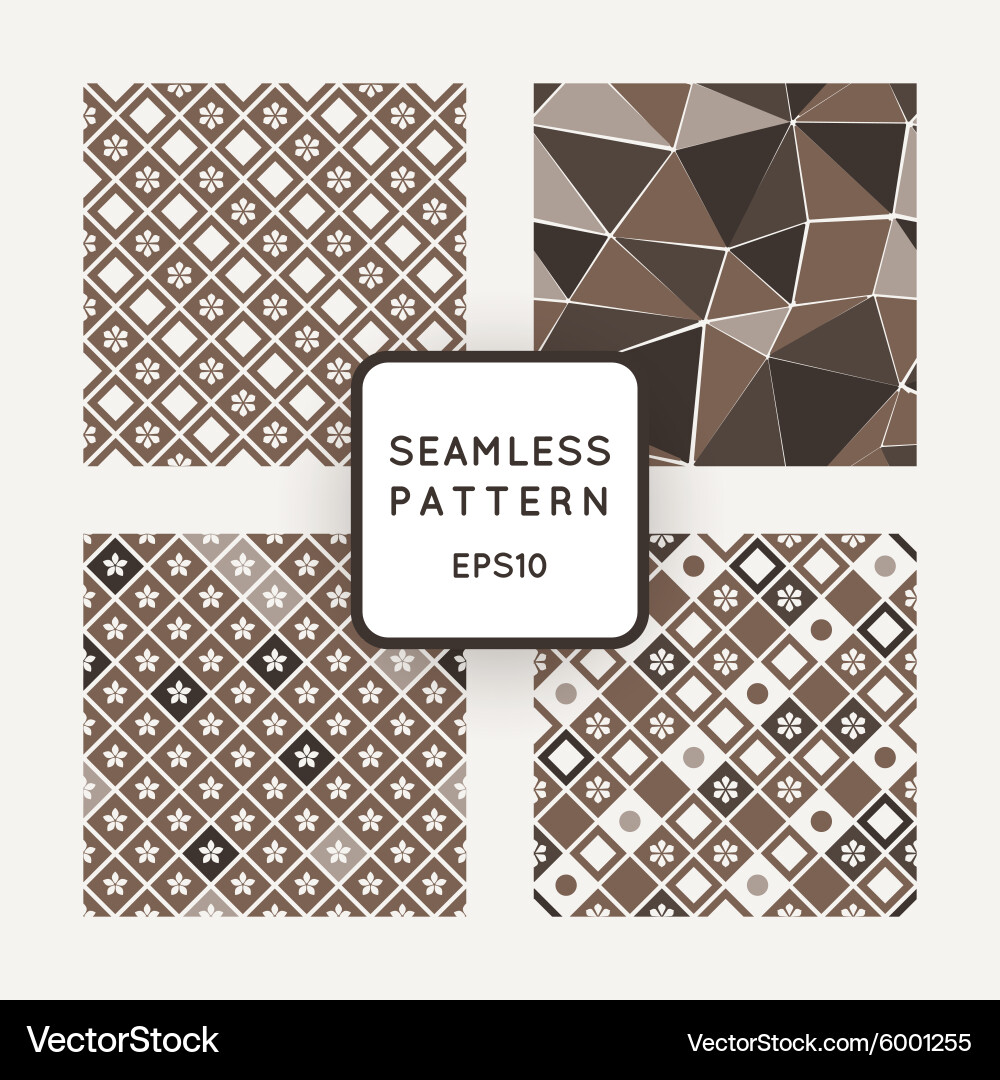 Set of four abstract seamless patterns vector image
