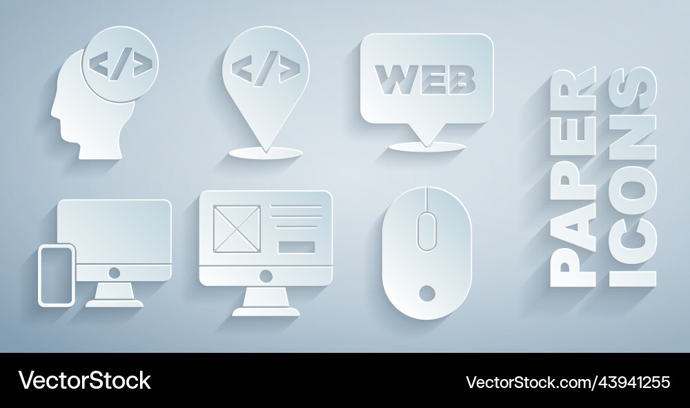 Set ui or ux design web and graphic monitor Set ui or ux design web and graphic monitor vector image