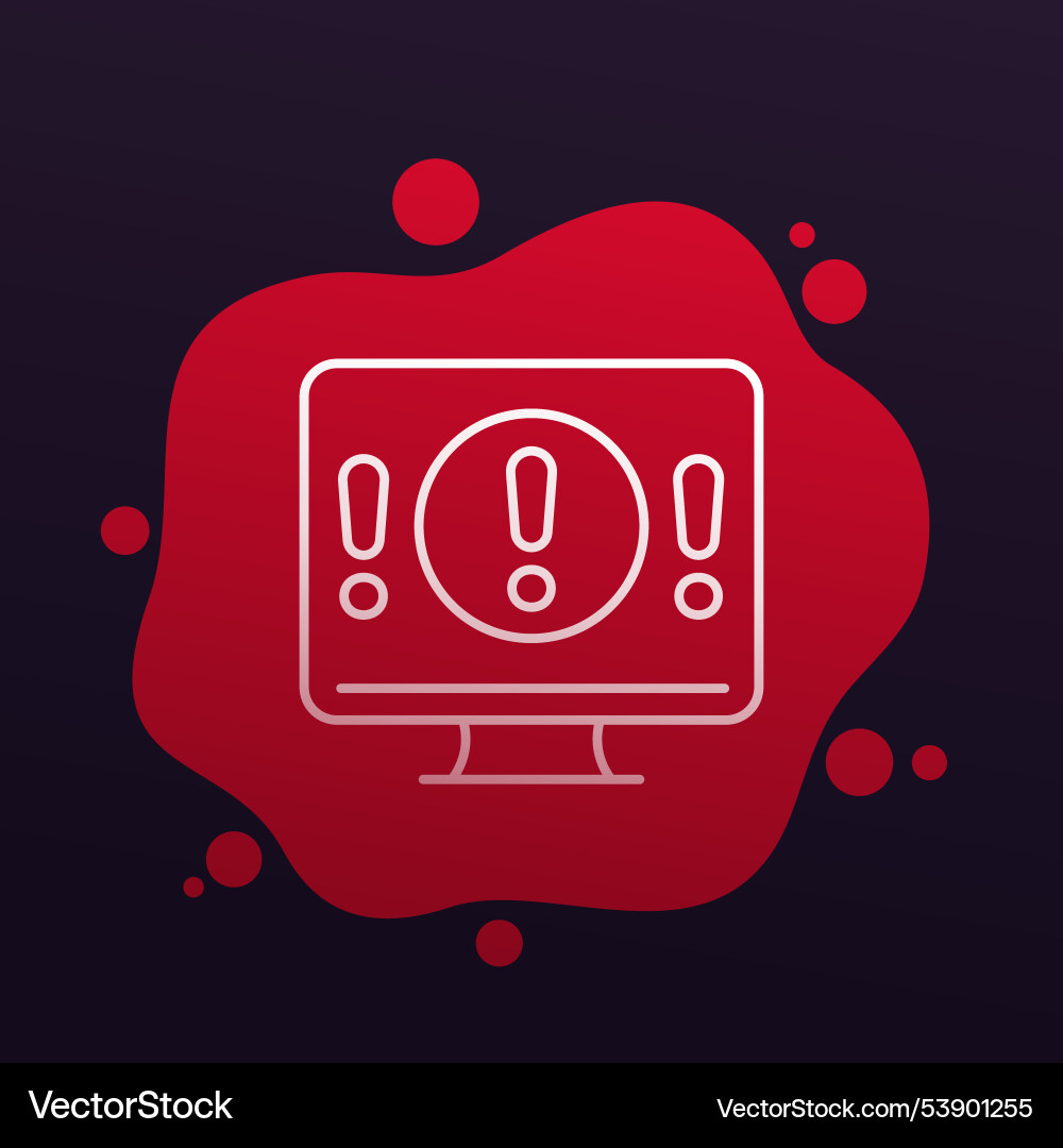System error line icon warning alert Vector Image
