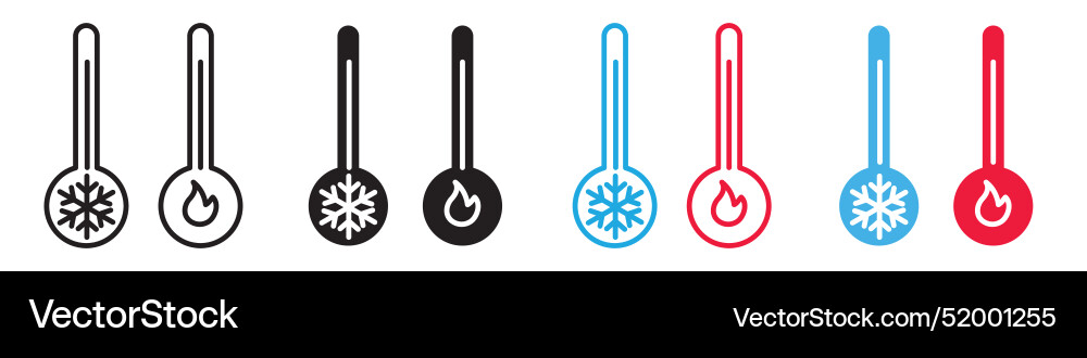 Temperature scale icons for measuring heat Temperature scale icons for measuring heat Vector Image
