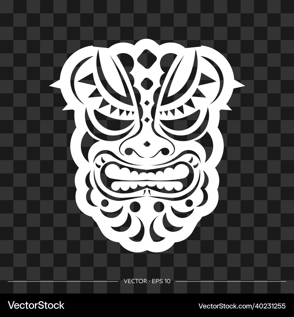 Totem in the shape of a face made patterns Totem in the shape of a face made patterns Vector Image