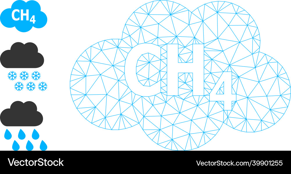 Web network methane cloud icon and source vector image